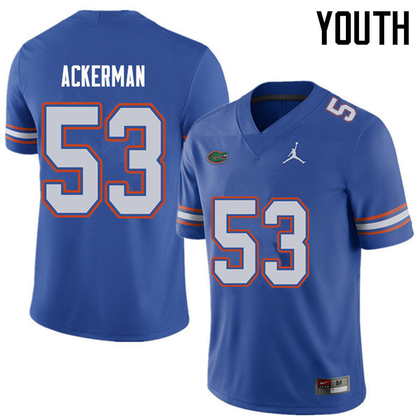Jordan Brand Youth #53 Brendan Ackerman Florida Gators College Football Jerseys Sale-Royal